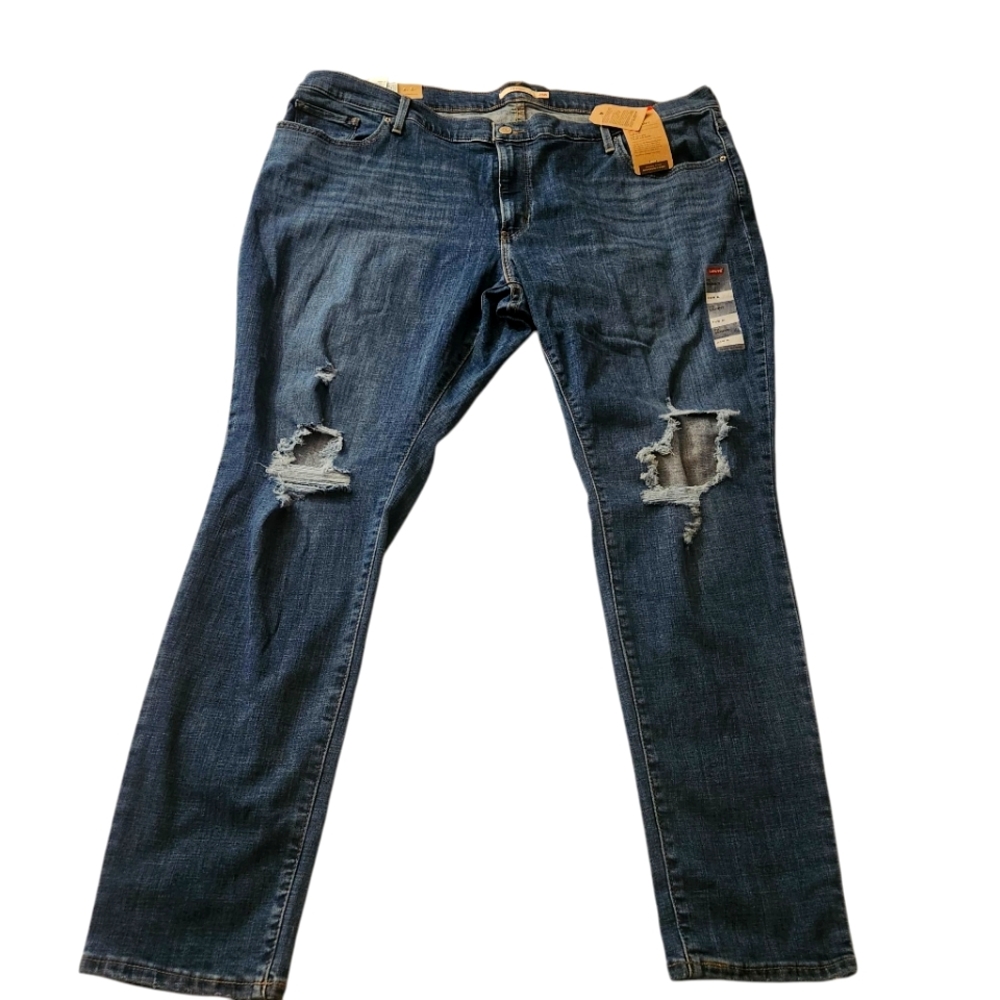 Levi’s 711 Skinny Ripped Jeans Mid Rise Sculpt Soft size 24w